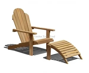 Adirondack Chair Teak Wood With Leg Rest